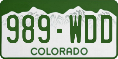 CO license plate 989WDD