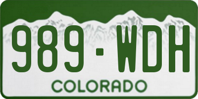 CO license plate 989WDH