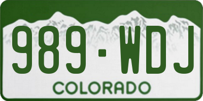CO license plate 989WDJ
