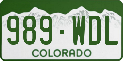 CO license plate 989WDL