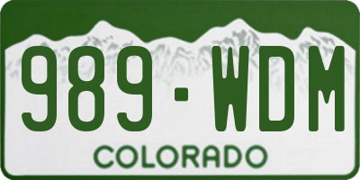 CO license plate 989WDM