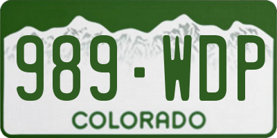 CO license plate 989WDP