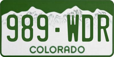 CO license plate 989WDR