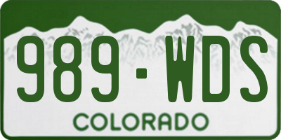 CO license plate 989WDS