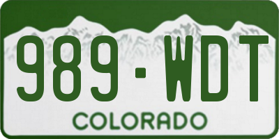 CO license plate 989WDT