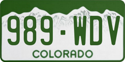 CO license plate 989WDV