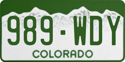 CO license plate 989WDY