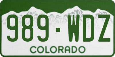 CO license plate 989WDZ