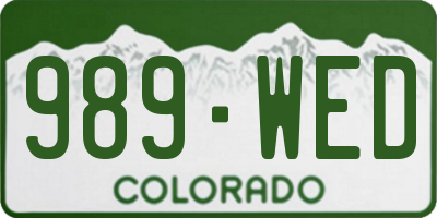 CO license plate 989WED