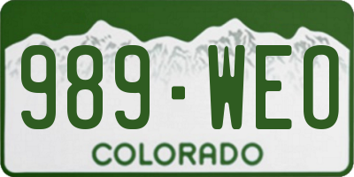CO license plate 989WEO