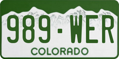 CO license plate 989WER