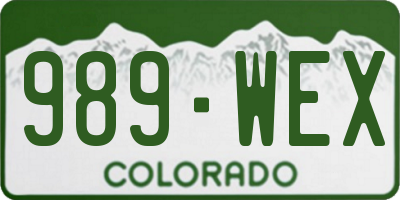 CO license plate 989WEX