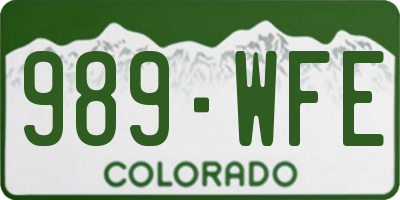 CO license plate 989WFE