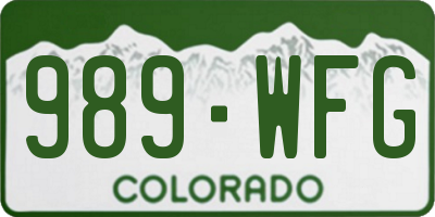 CO license plate 989WFG