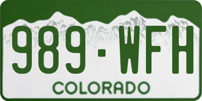 CO license plate 989WFH