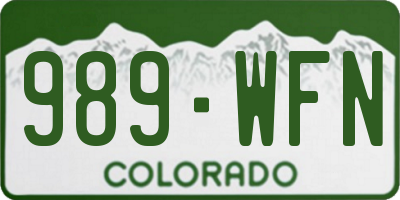 CO license plate 989WFN