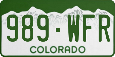 CO license plate 989WFR