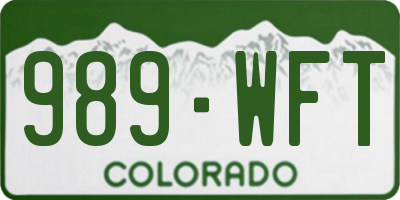 CO license plate 989WFT