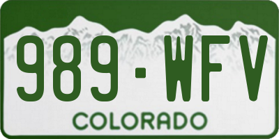 CO license plate 989WFV