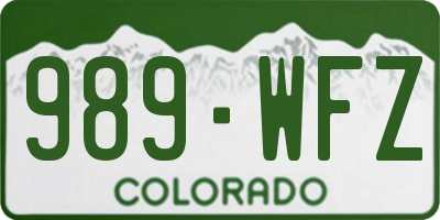 CO license plate 989WFZ