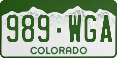 CO license plate 989WGA
