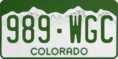 CO license plate 989WGC