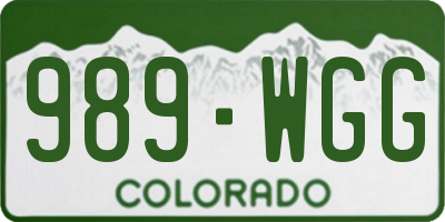 CO license plate 989WGG