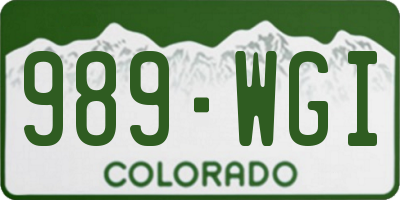 CO license plate 989WGI