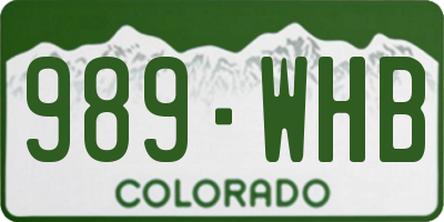CO license plate 989WHB
