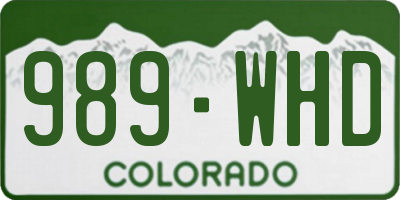 CO license plate 989WHD