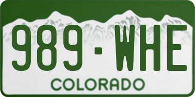CO license plate 989WHE