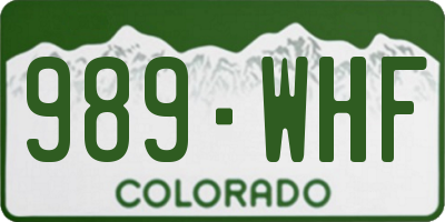 CO license plate 989WHF