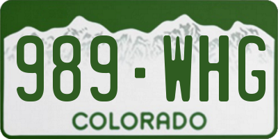 CO license plate 989WHG