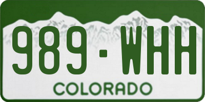 CO license plate 989WHH