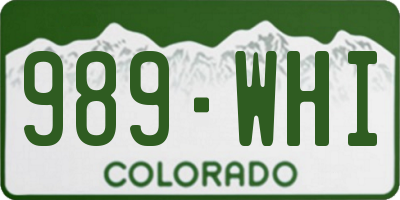 CO license plate 989WHI