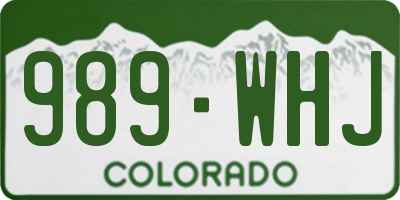 CO license plate 989WHJ