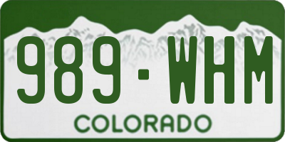 CO license plate 989WHM