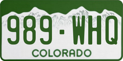 CO license plate 989WHQ
