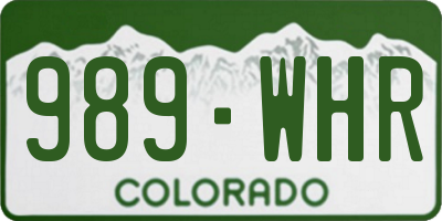 CO license plate 989WHR