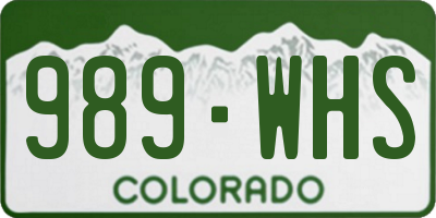 CO license plate 989WHS