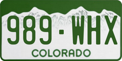 CO license plate 989WHX