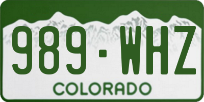 CO license plate 989WHZ