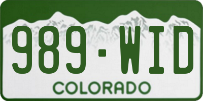 CO license plate 989WID