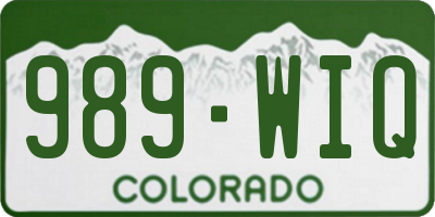 CO license plate 989WIQ