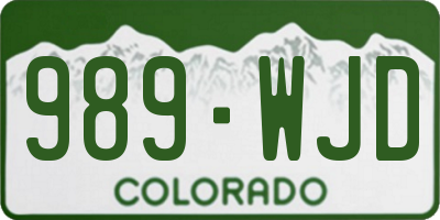 CO license plate 989WJD