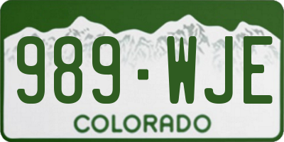 CO license plate 989WJE