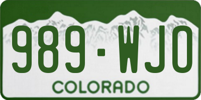 CO license plate 989WJO