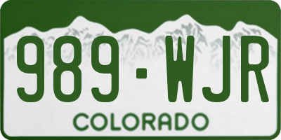 CO license plate 989WJR