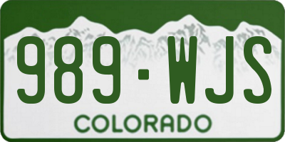 CO license plate 989WJS
