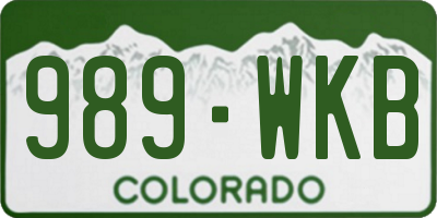CO license plate 989WKB